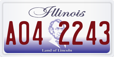 IL license plate A042243