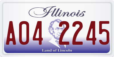 IL license plate A042245