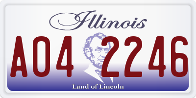IL license plate A042246