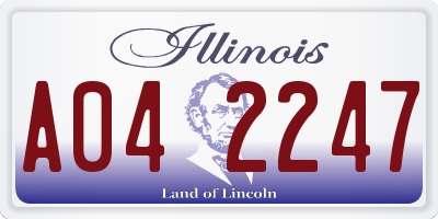 IL license plate A042247