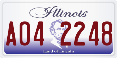 IL license plate A042248