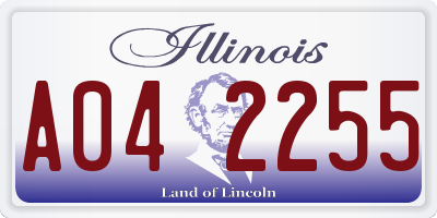 IL license plate A042255