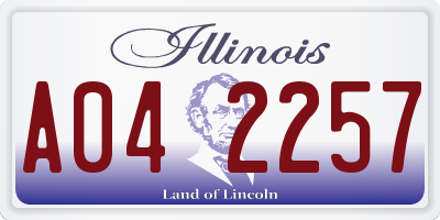 IL license plate A042257
