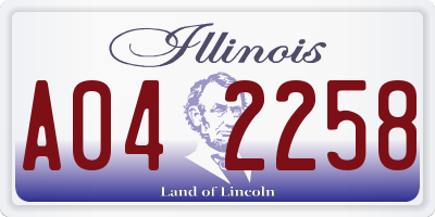 IL license plate A042258