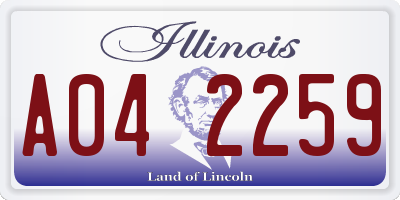IL license plate A042259