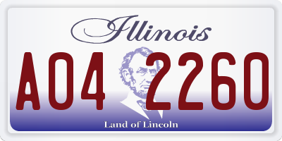 IL license plate A042260