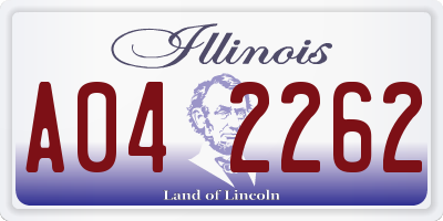 IL license plate A042262