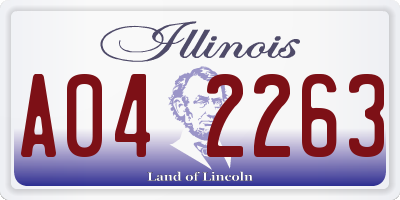 IL license plate A042263
