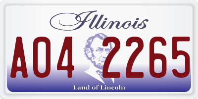 IL license plate A042265