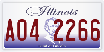 IL license plate A042266