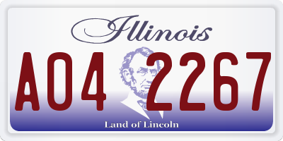 IL license plate A042267