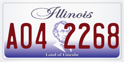 IL license plate A042268