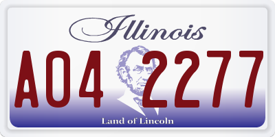 IL license plate A042277