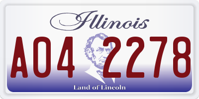 IL license plate A042278