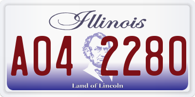 IL license plate A042280