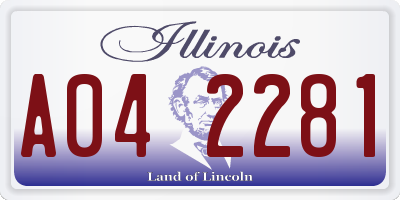 IL license plate A042281