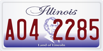 IL license plate A042285