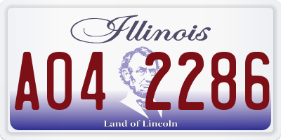 IL license plate A042286