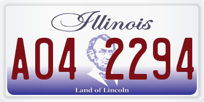 IL license plate A042294