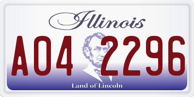 IL license plate A042296