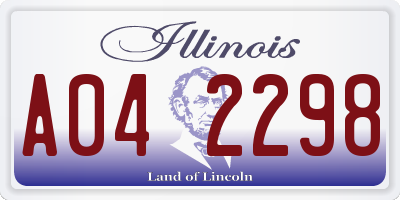 IL license plate A042298