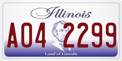 IL license plate A042299