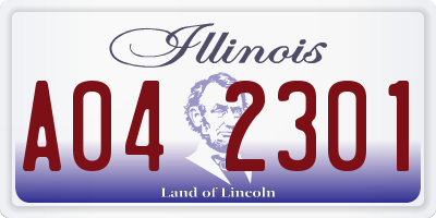 IL license plate A042301