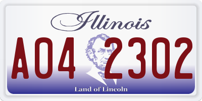 IL license plate A042302