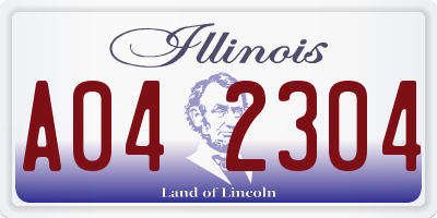 IL license plate A042304