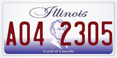 IL license plate A042305