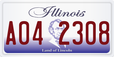 IL license plate A042308
