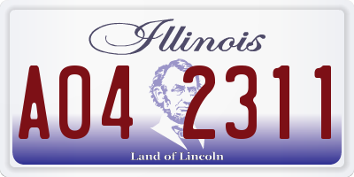 IL license plate A042311