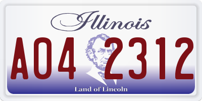 IL license plate A042312