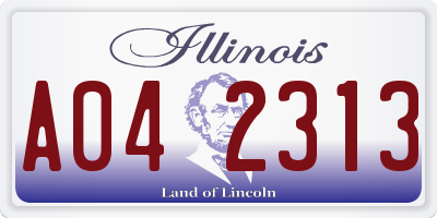IL license plate A042313