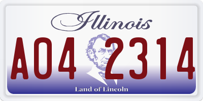 IL license plate A042314