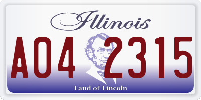 IL license plate A042315
