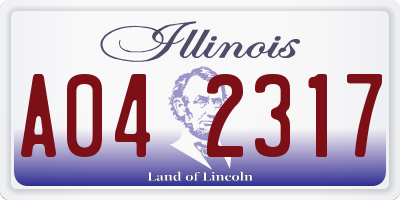 IL license plate A042317