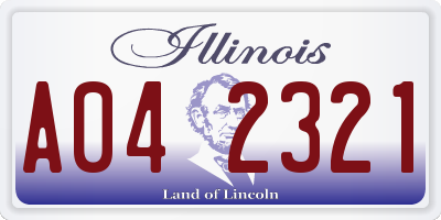 IL license plate A042321