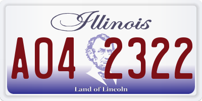 IL license plate A042322