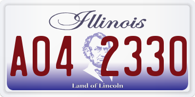 IL license plate A042330