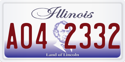 IL license plate A042332