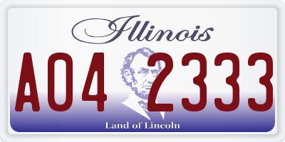 IL license plate A042333