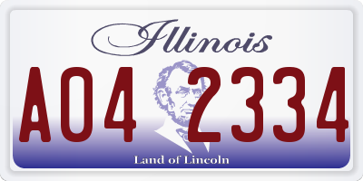 IL license plate A042334