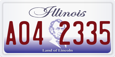 IL license plate A042335