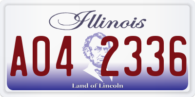 IL license plate A042336