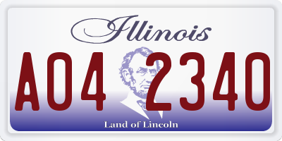 IL license plate A042340
