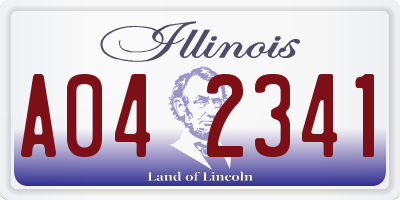 IL license plate A042341
