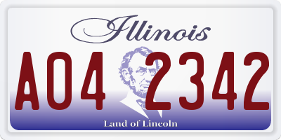 IL license plate A042342