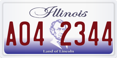 IL license plate A042344