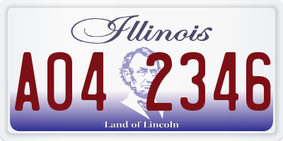 IL license plate A042346